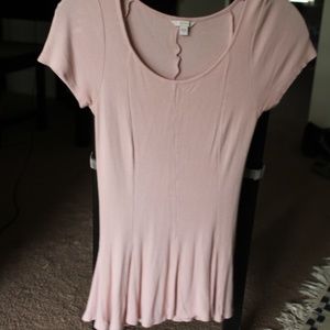 Light Pink Peplum Shirt